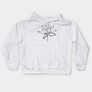 Black Lotus Calligraphy Kids Hoodie